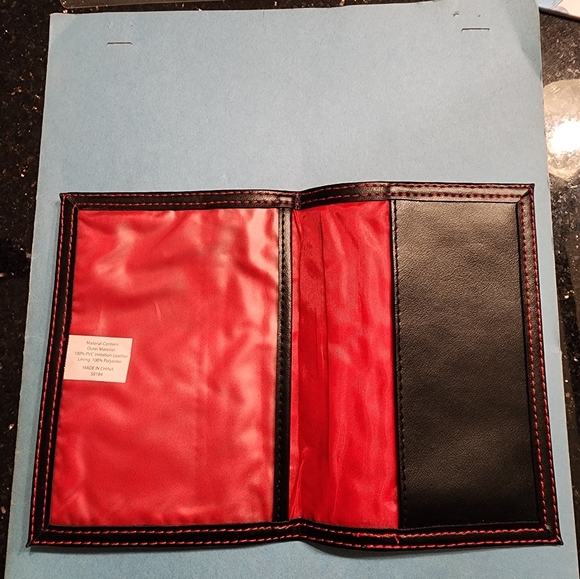 Black Leather Passport Holder - Picture 2 of 5